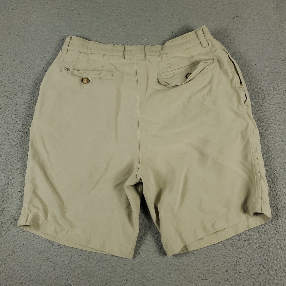 Tommy Bahama Shorts Mens Size 33 Beige Silk Casual Pleated Chino - Picture 7 of 8